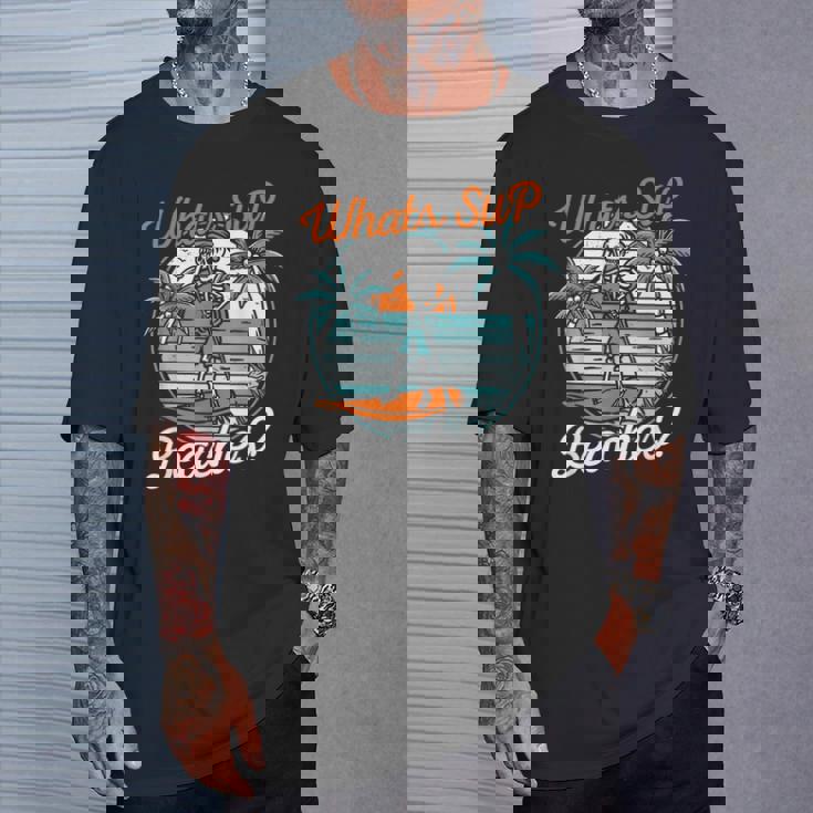 レトロup スタンドアップパドルボード スケルトンup ビーチとは Tシャツ 彼への贈り物