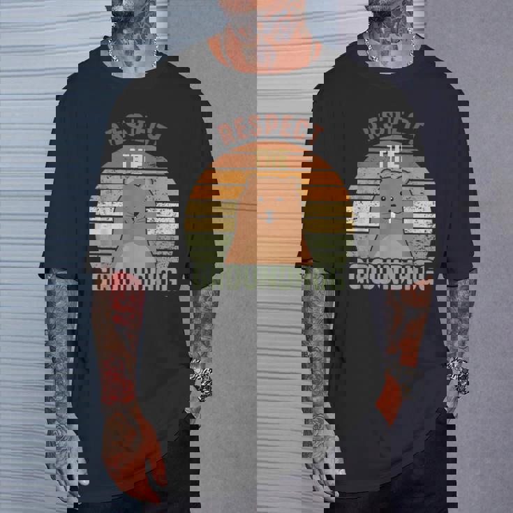 レトロリスペクトザグラウンドホッグハッピーグラウンドホッグデー2025 Tシャツ 彼への贈り物