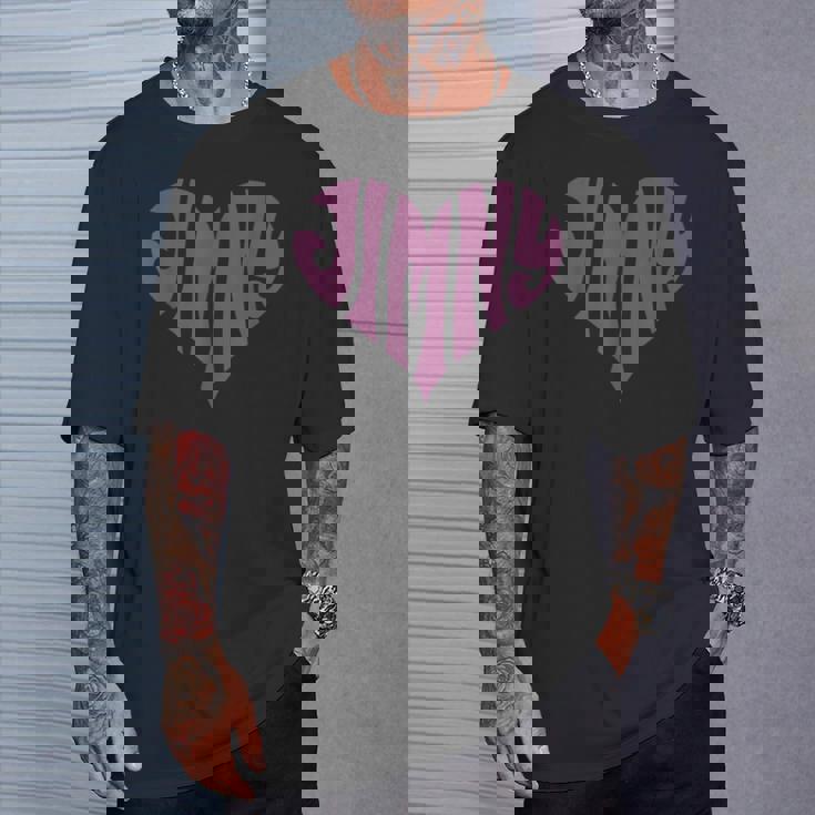 レトロヴィンテージスタイル ラブハートフィット ジムニーパープル Tシャツ 彼への贈り物