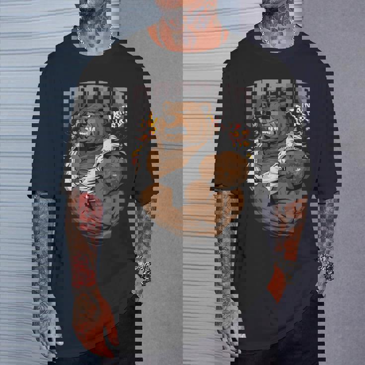 ロシアンベア ジム ストロングベア 動物 ロシア 国立動物 Tシャツ 彼への贈り物