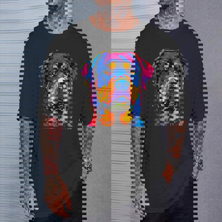 ロットワイラー 犬 カラフル ポップアート 犬の誇り ロットワイラー Tシャツ 彼への贈り物