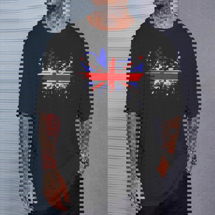 ロンドン スカイライン イギリス 愛 ユニオンジャック イギリス国旗 Tシャツ 彼への贈り物