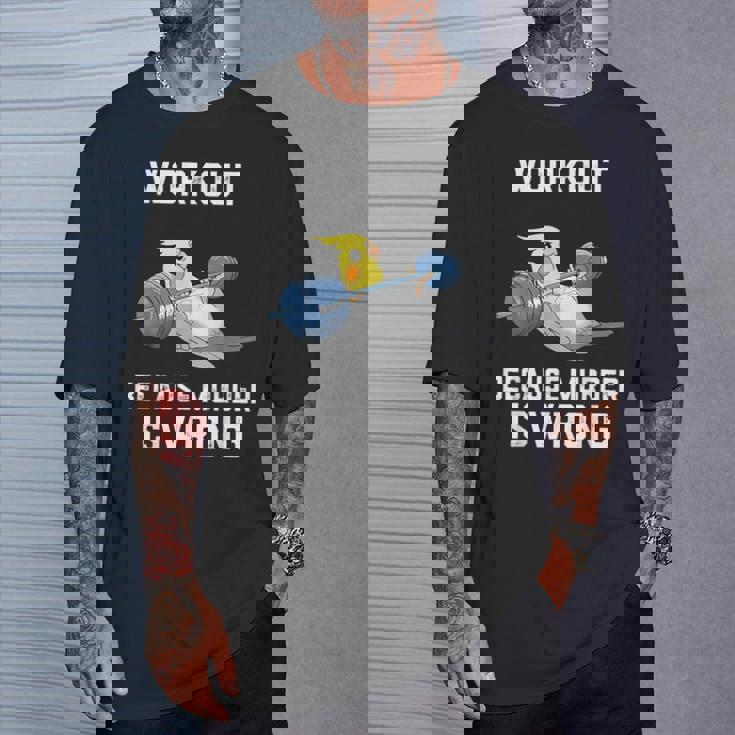 ワークアウト Because Murder Is Wrong 面白いオウム オカメインコ 鳥 Tシャツ 彼への贈り物