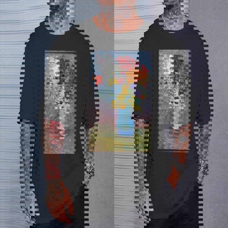 ヴィンセント・ヴァン・ゴッホの花 青い花瓶のヴィンテージ 美術品 Tシャツ 彼への贈り物