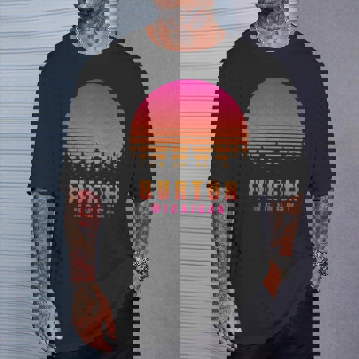 ヴィンテージ Burton Michigan Mi レトロ 70年代 80年代 グラフィック お土産 Tシャツ 彼への贈り物