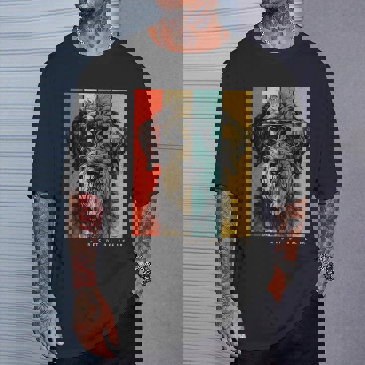 ヴィンテージ ジャイアント シュナウザー 犬 ママ パパ キッズ メンズ レディース Tシャツ 彼への贈り物