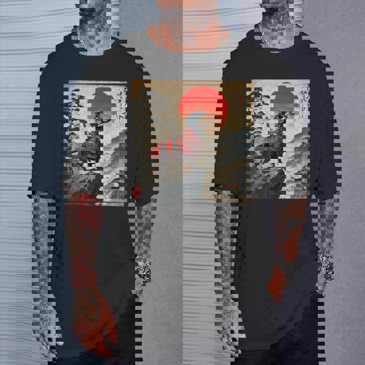 ヴィンテージ ダックスフンド サムライ ウナー 犬 日本の浮世絵 アート Tシャツ 彼への贈り物