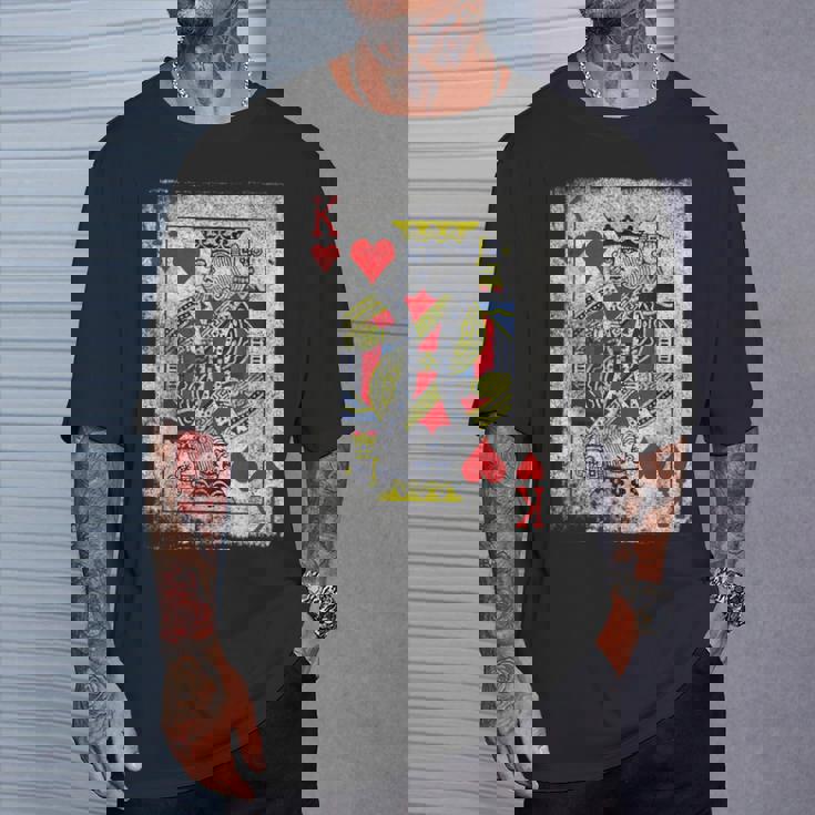 ヴィンテージ ハートのキングトランプ ハロウィン カジノ Tシャツ 彼への贈り物