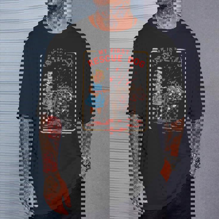 ヴィンテージ ホラー 映画 恋人 レトロ ハロウィン シャツ レスキュー 犬 Tシャツ 彼への贈り物