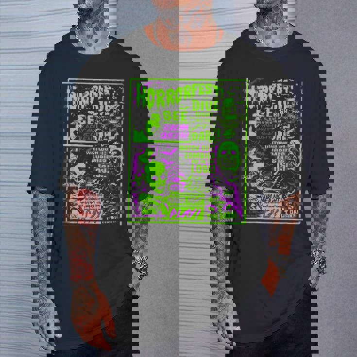 ヴィンテージホラーフェス ハロウィン映画ポスター オールドタイムホラー Tシャツ 彼への贈り物