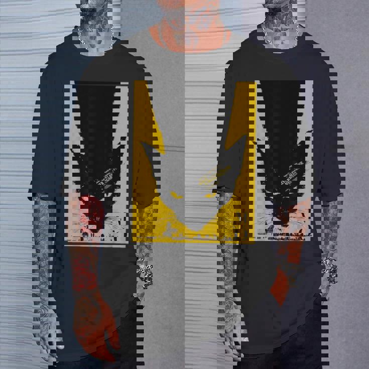 ヴィンテージポスター 黒猫レトロtシャツ Tシャツ 彼への贈り物