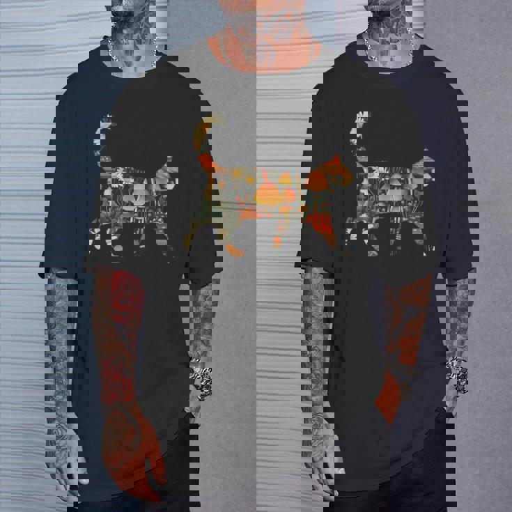 ヴィンテージ・シルエット きのこ草原 コタゴラス・キャット Tシャツ 彼への贈り物