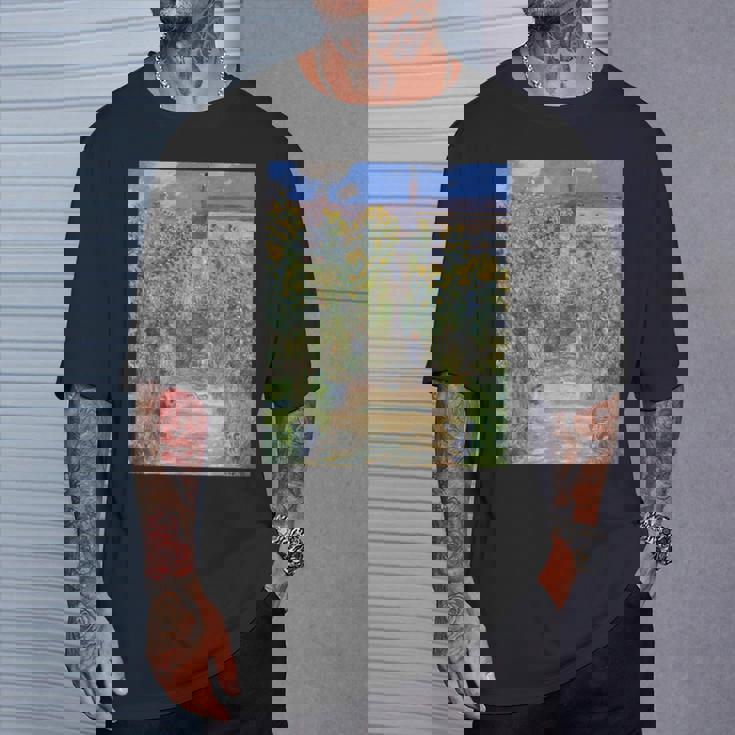 ヴェトゥイユの画家の庭／クロード・モネ（ビッグプリント）【世界の名画】Claude Monet 美術館アート 油絵 Tシャツ 彼への贈り物