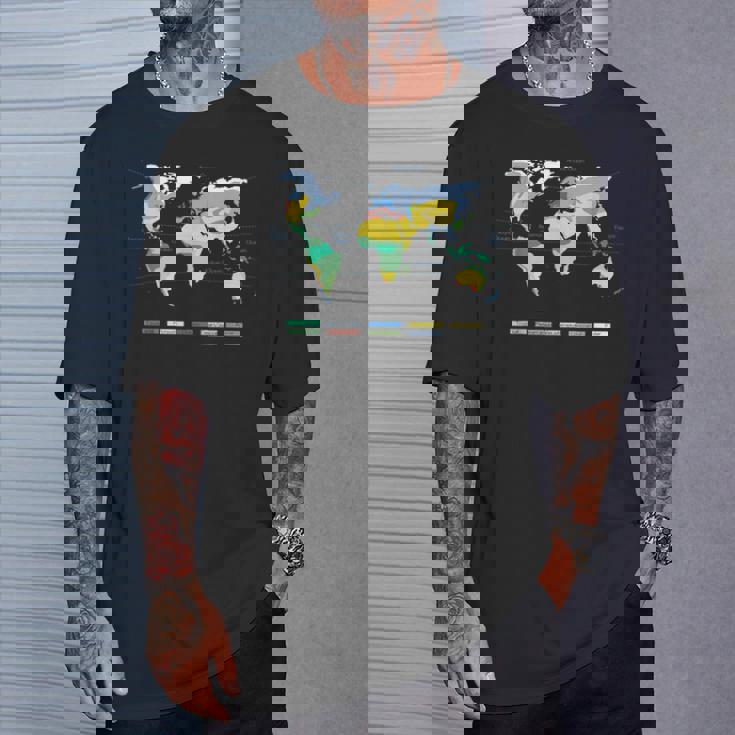 世界地図 気候帯 海名 英語語 Tシャツ 彼への贈り物