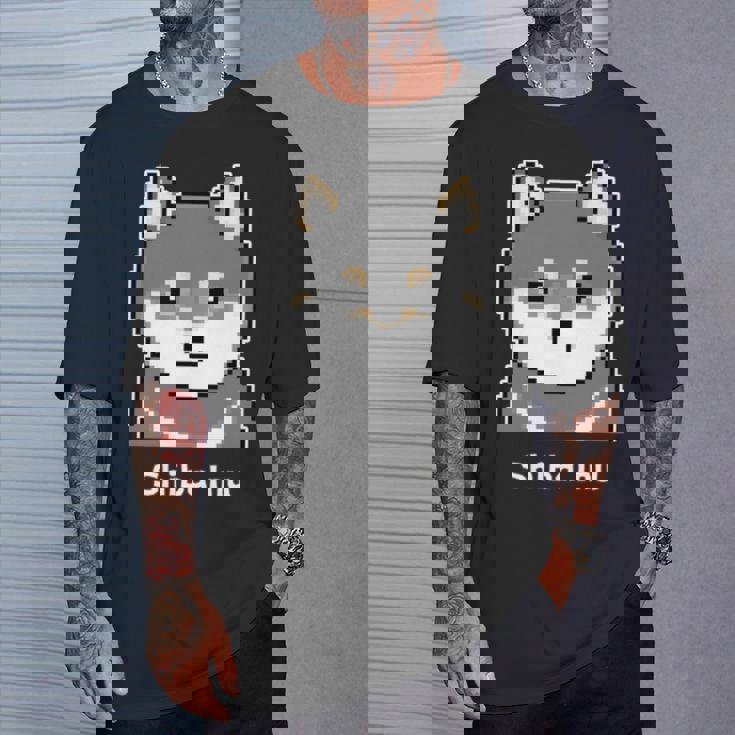 丸顔の黒柴さんのドット絵 長袖tシャツ Tシャツ 彼への贈り物