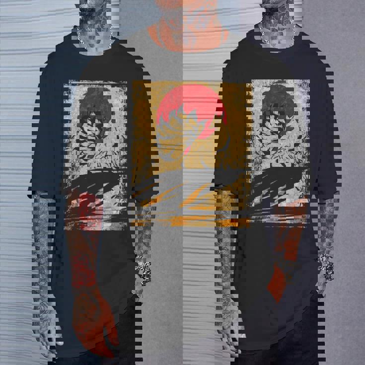 九尾の狐 日本のレトロアート Tシャツ 彼への贈り物