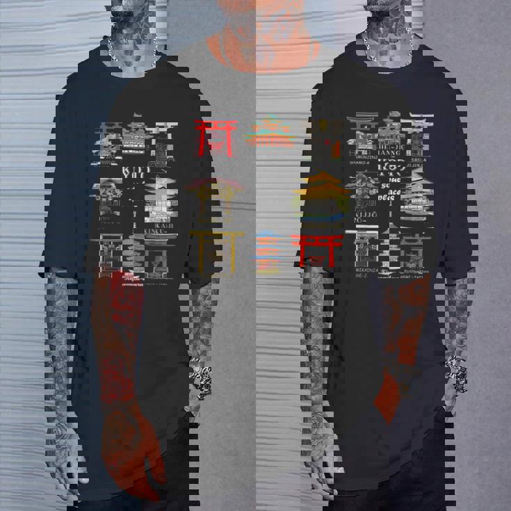 京都・伏見稲荷大社・平安神宮・下鴨神社・地主神社・御金神社・金閣寺・清水寺・二条城 Tシャツ 彼への贈り物