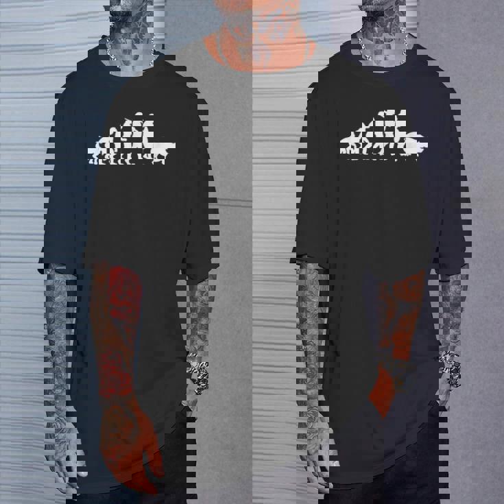 人が太い豚になる進化 Tシャツ 彼への贈り物