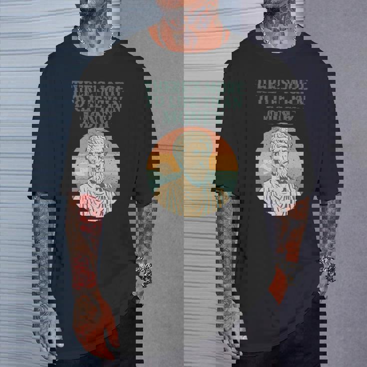 人生にはお金以上のものがあります 哲学者古代 長袖tシャツ Tシャツ 彼への贈り物