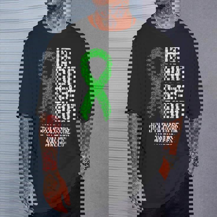 双極性障害彼女の戦いは私の戦い双極性障害 Tシャツ 彼への贈り物