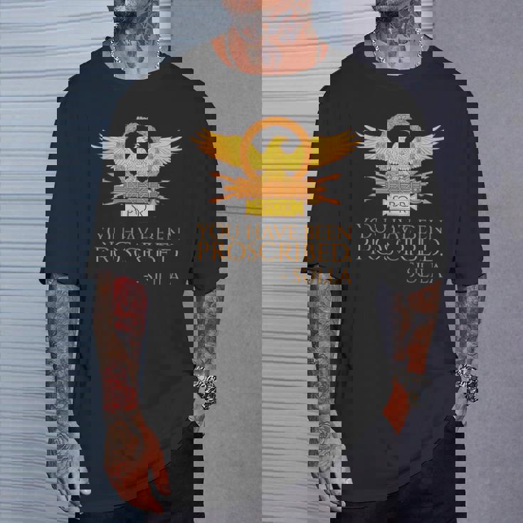 古代ローマ You Have Been Proscribed ローマの歴史pqr Tシャツ 彼への贈り物