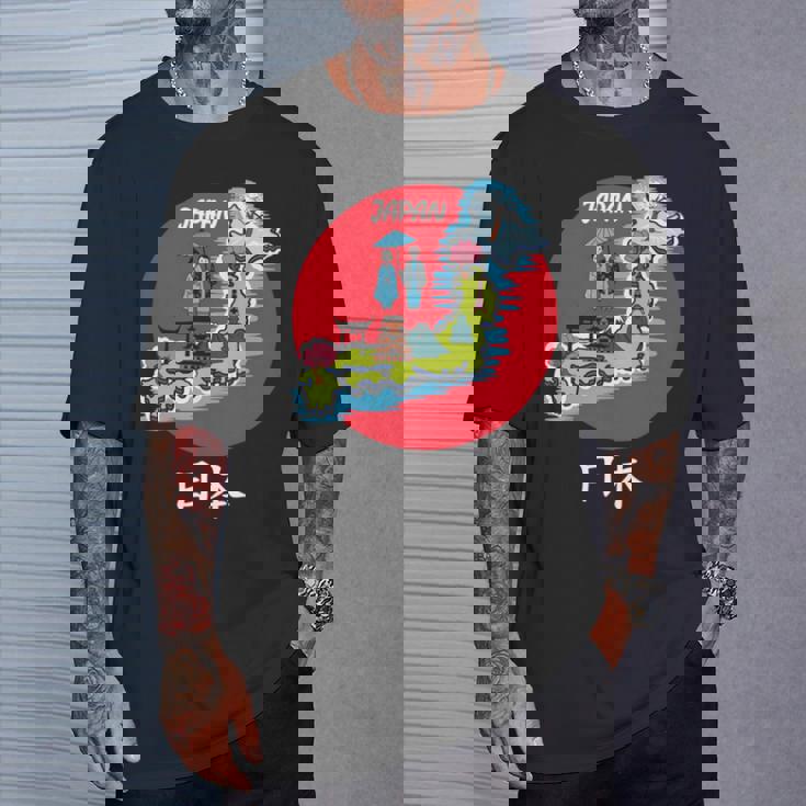 地図舞妓 日本のお土産 長袖tシャツ Tシャツ 彼への贈り物