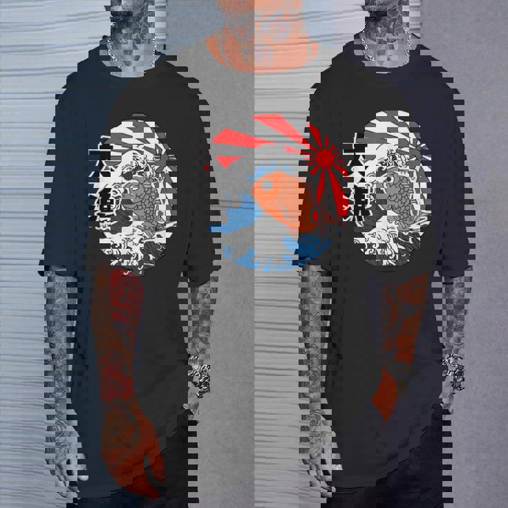 大漁旗 魚 鯛 旗 イラスト 波 ソーラン節 かわいい おもしろ おしゃれ Tシャツ 彼への贈り物