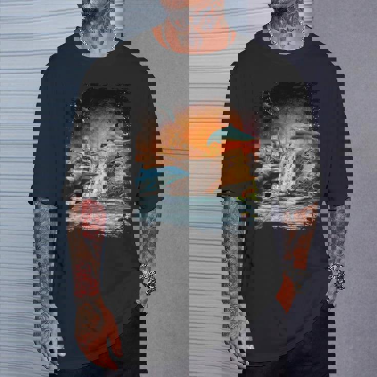 天体金星イルカ、宇宙惑星銀河ドルフィンズ Tシャツ 彼への贈り物