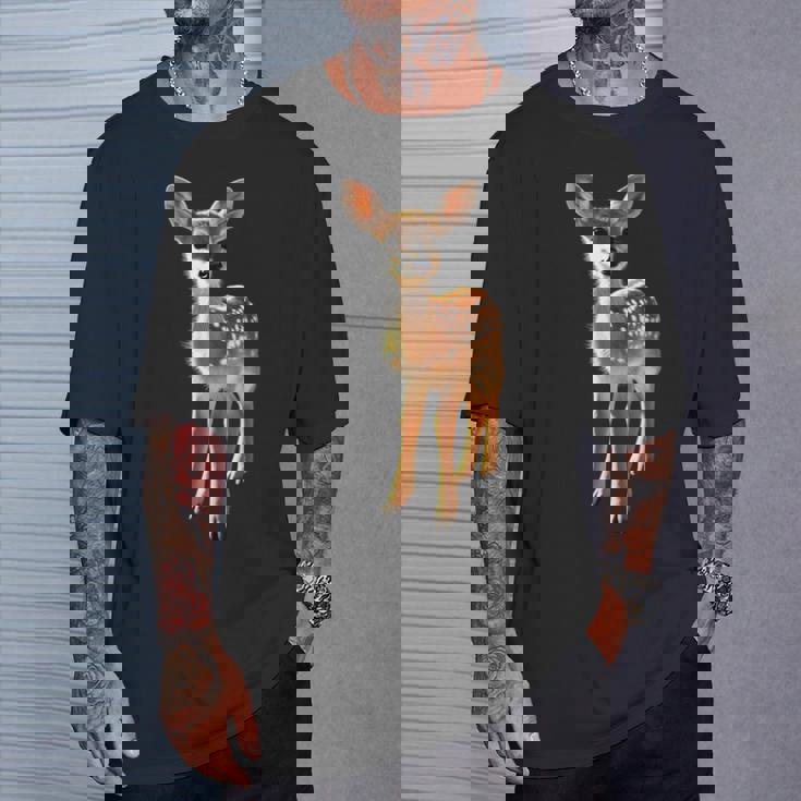 子鹿愛好家のためのロー鹿 ローバック鹿 子鹿 スイート鹿 Tシャツ 彼への贈り物