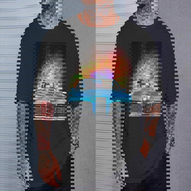 宇宙 銀河 猫 運転 車 Tシャツ 彼への贈り物