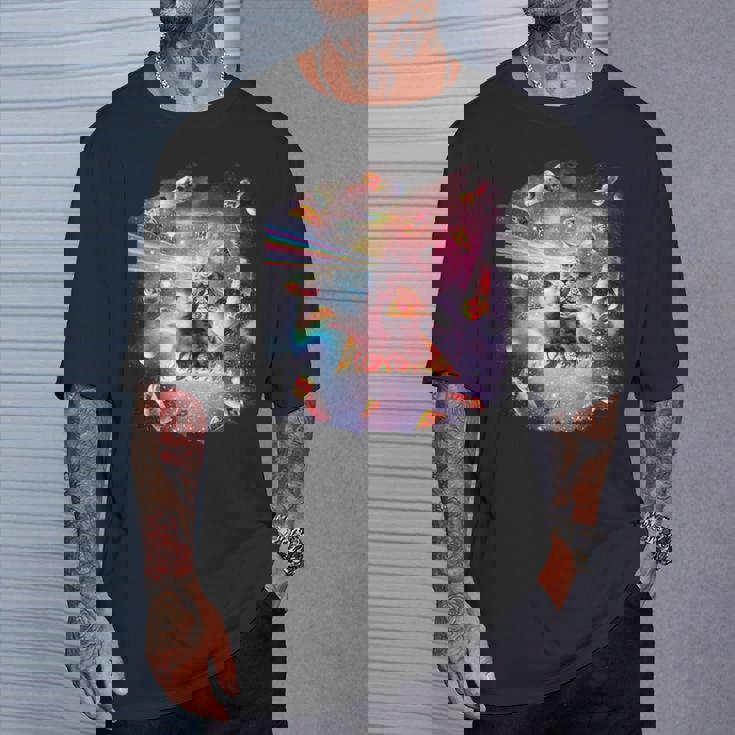 宇宙ピザ猫-レインボーレーザー、タコス、ブリトー Tシャツ 彼への贈り物