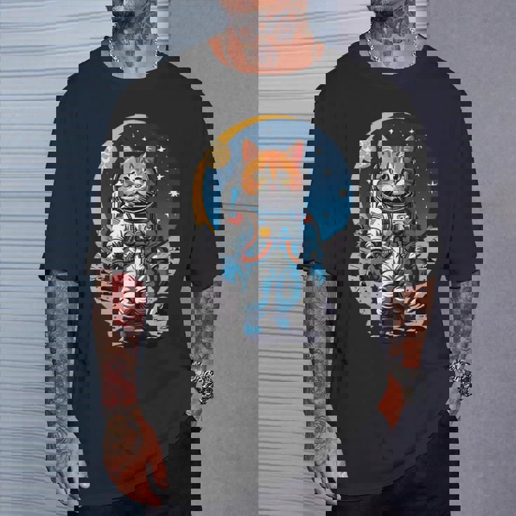 宇宙飛行士 02 宇宙飛行士 猫 Tシャツ 彼への贈り物