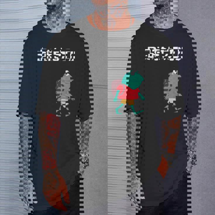 定時にカエル カエル ジョーク オヤジギャグ ダジャレ おもしろ ネタ Tシャツ 彼への贈り物