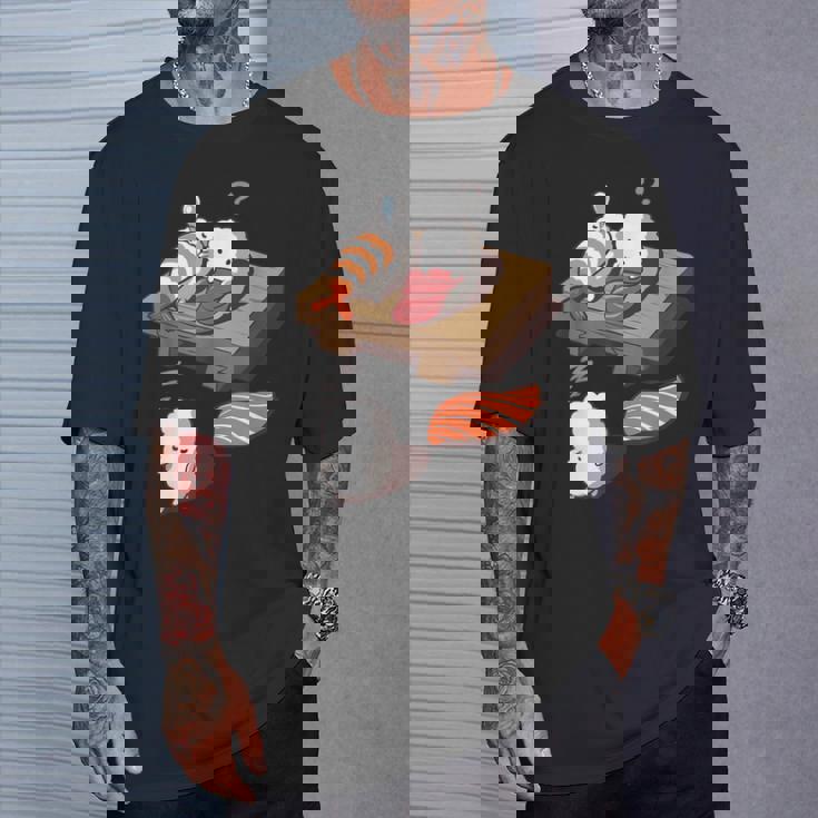 寝ぼける 寿司 すし えび サーモン まぐろ Tシャツ 彼への贈り物