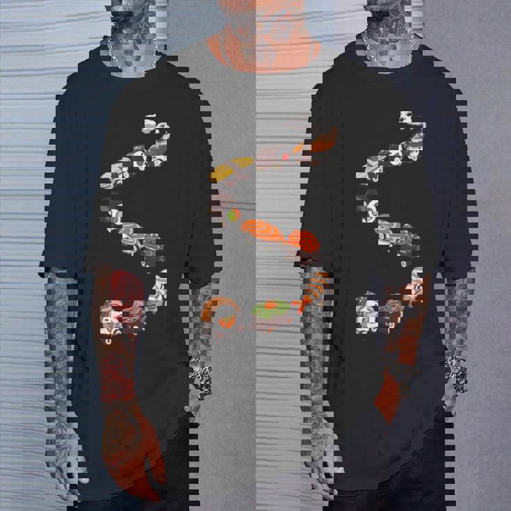 寿司 の 電車 すし いくら サーモン たまご 鉄火巻き Tシャツ 彼への贈り物