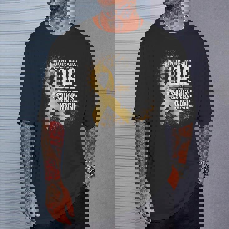 小児がん啓発 最強の薬 ゴールドリボン Tシャツ 彼への贈り物