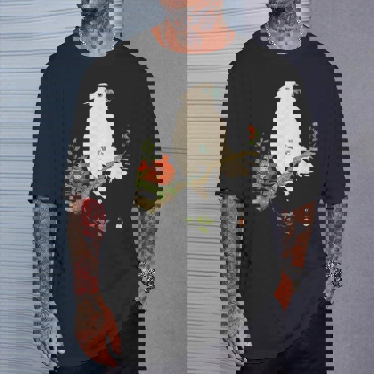 小原 古邨1877年－1945年 、【オウムにザクロ】、日本文化 日本画 Tシャツ 彼への贈り物