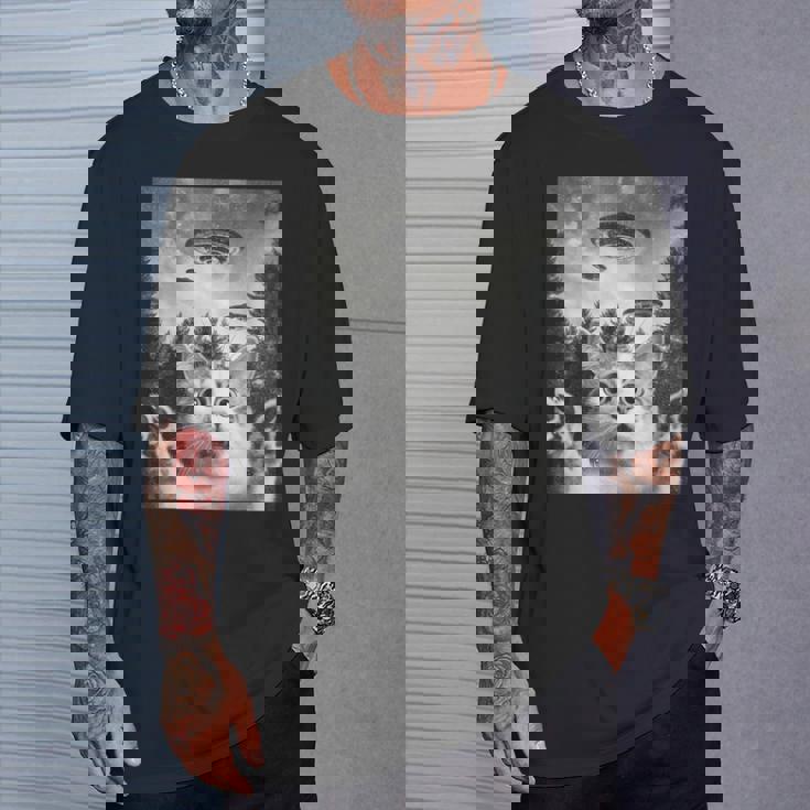 怖い猫 エイリアン Ufo 宇宙愛好家 面白い Tシャツ 彼への贈り物