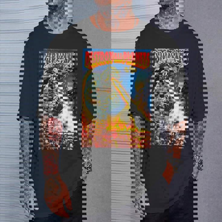 怪獣全惑星怪獣を破壊 Tシャツ 彼への贈り物