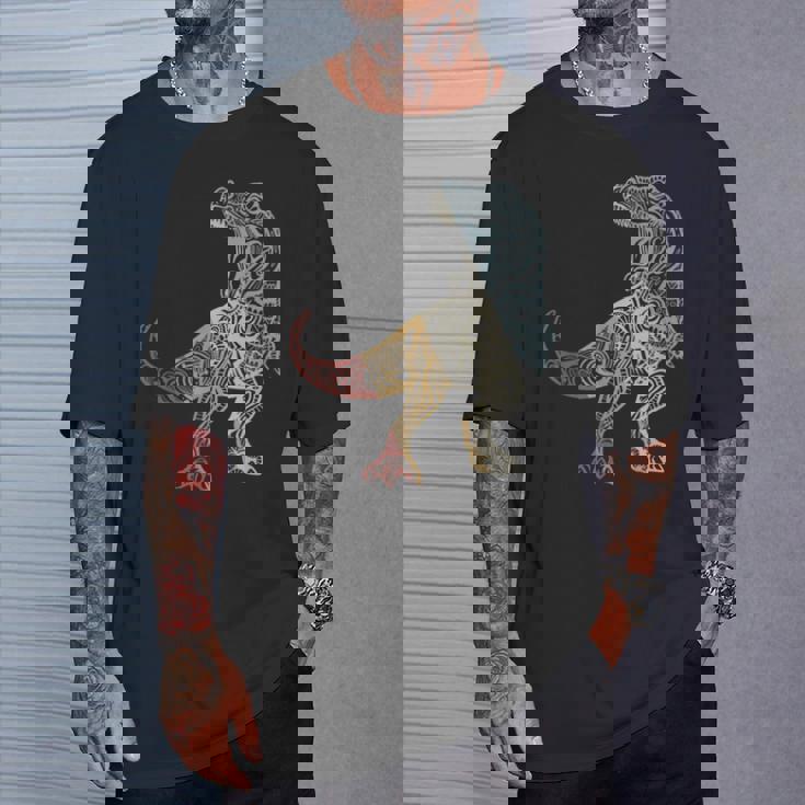 恐竜 レトロスタイル ビンテージ Tシャツ 彼への贈り物