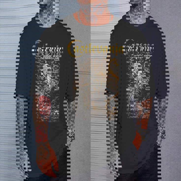 悪魔城ドラキュラ シンフォニーボックス アート ゴシック 月 夜 レトロ ゲーマー Tシャツ 彼への贈り物