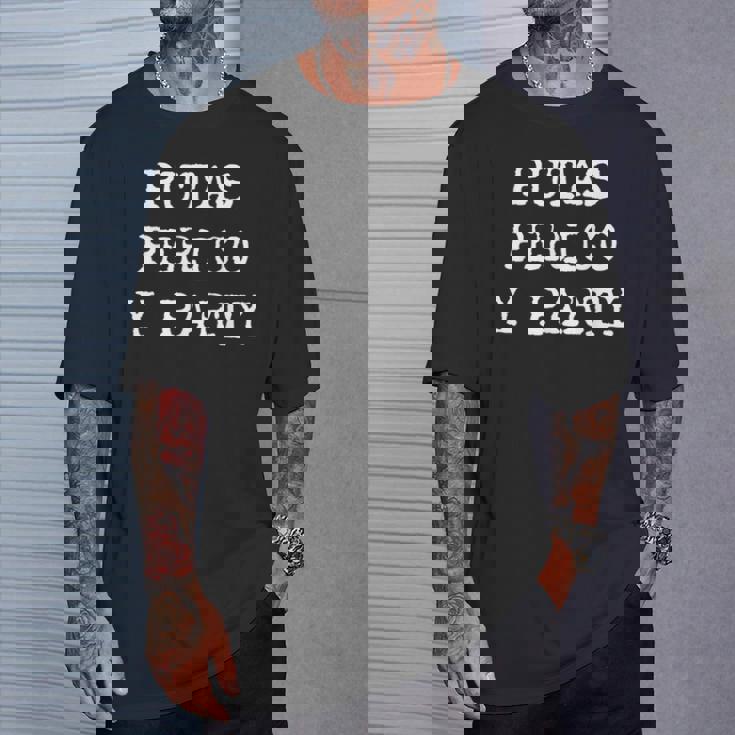 愉快なスペインの飲酒 男性用 引用句 Putas Perico Y Party Tシャツ 彼への贈り物