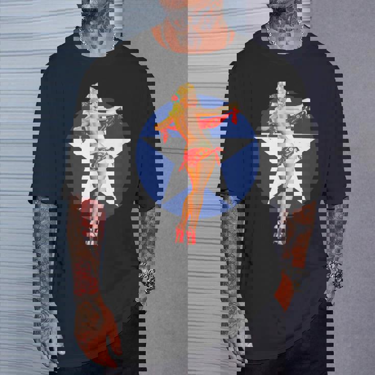 愛国心 ヴィンテージ セクシー ピンナップ 女の子 Tシャツ 彼への贈り物