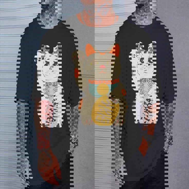 招き猫 日本の招き猫まねき猫日本の幸運猫 Tシャツ 彼への贈り物