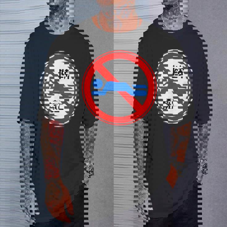 挫折禁止 標識 左折禁止 個性的 面白い ネタ ギャグ ボケ 笑える Tシャツ 彼への贈り物