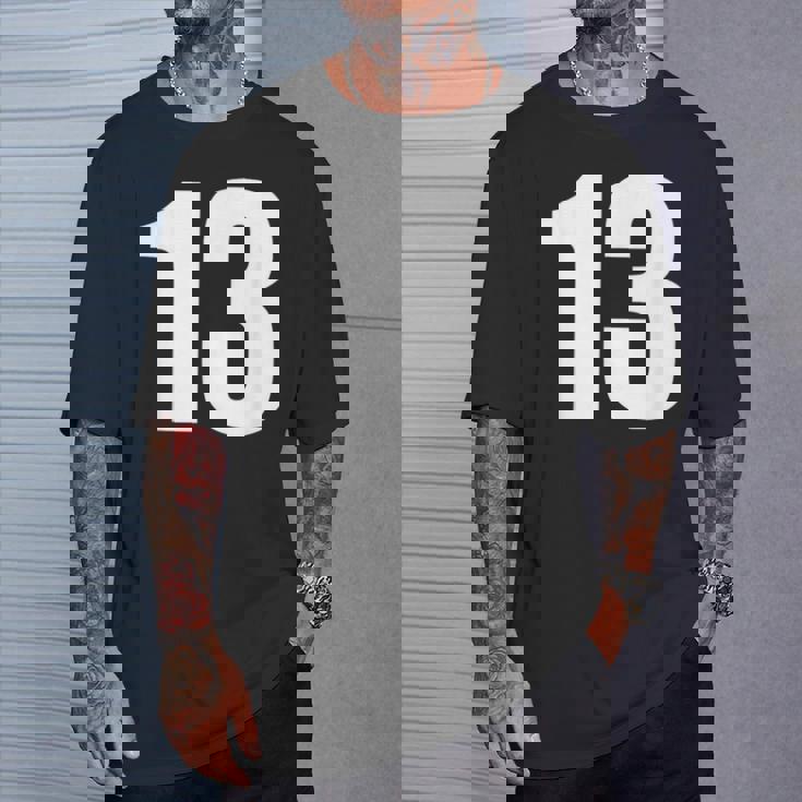 数字 Nhirn 数字 13 プレーン 白 数字 Tシャツ 彼への贈り物