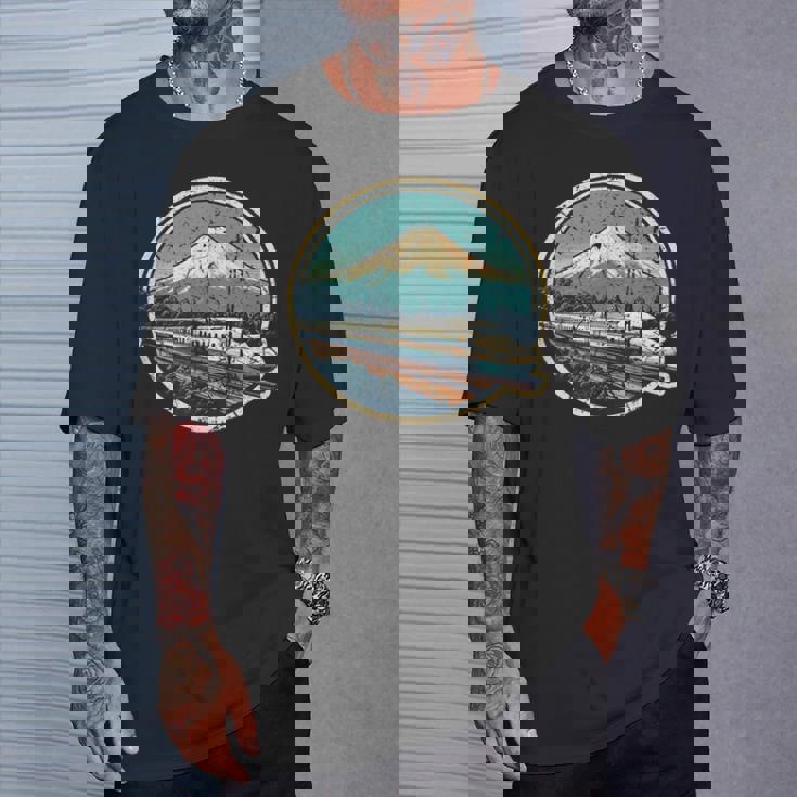 新幹線 富士山 日本土産 新幹線 Tシャツ 彼への贈り物