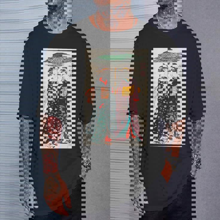 日本の伝統芸者 絵画 アート 水彩 お土産 Tシャツ 彼への贈り物