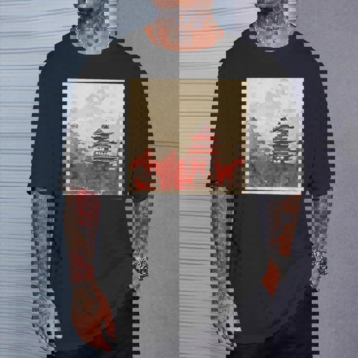 日本アジア アジア 日本風 ヴィンテージ レトロ 自然 Tシャツ 彼への贈り物