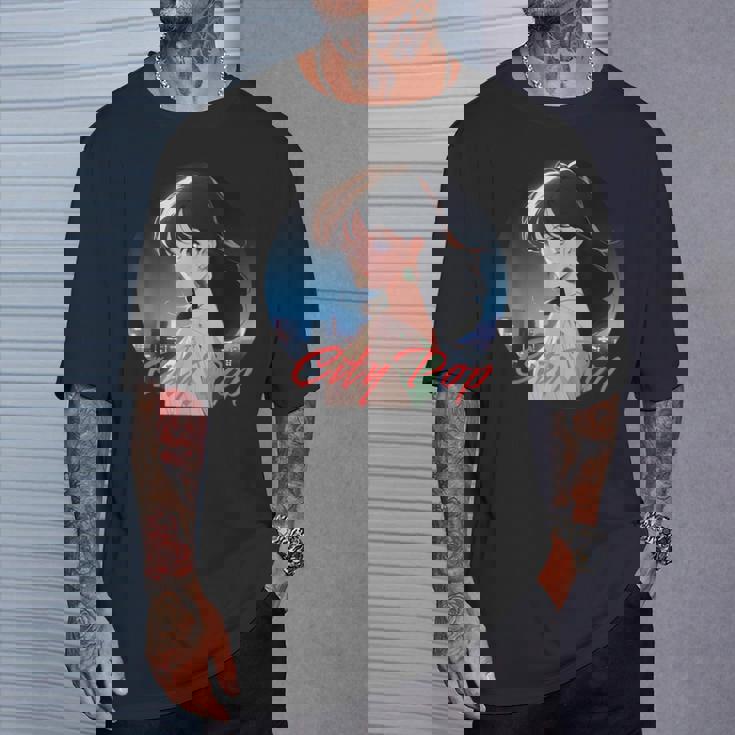 日本アニメ風 シティポップガール Tシャツ 彼への贈り物